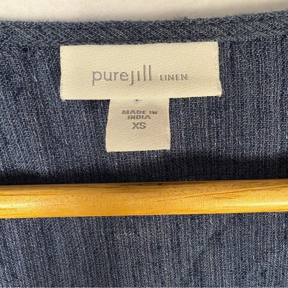 J. Jill Blue 100% Linen Scoop Neck Tunic Top - Picture 5 of 6